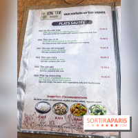 Dong Tam restaurant vietnamien Paris 13e -  carte - menu
