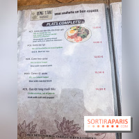 Dong Tam restaurant vietnamien Paris 13e -  carte - menu