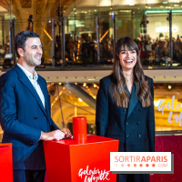 Vitrines et sapin de Noël des Galeries Lafayettes avec Clara Luciani - photos