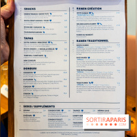 Ukiyo Ramen à Paris - menu - carte