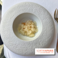 Alliance - Pré-dessert autour de l'agrume, bergamote, granité de bière blanche et citron 