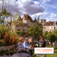 La terrasse du Moulin de Nemours, la guinguette estivale en bord de Loing 77