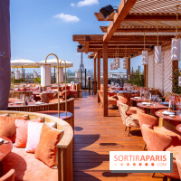 La terrasse en rooftop du Kinugawa à l'hôtel Sax Paris 7e