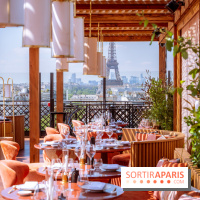 La terrasse en rooftop du Kinugawa à l'hôtel Sax Paris 7e