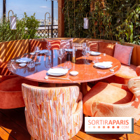 La terrasse en rooftop du Kinugawa à l'hôtel Sax Paris 7e