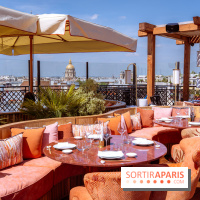 La terrasse en rooftop du Kinugawa à l'hôtel Sax Paris 7e