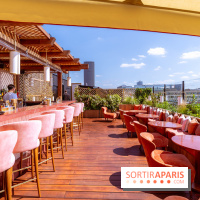 La terrasse en rooftop du Kinugawa à l'hôtel Sax Paris 7e