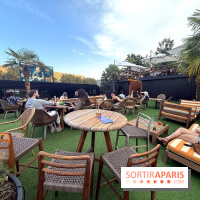 La terrasse de Splash à Asnières-sur-Seine aménagée en fanzone