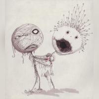 Tim Burton (American, b. 1958) Untitled (The Melancholy Death of Oyster Boy and Other Stories). 1982–1984 Ink, marker and colored pencil on paper 10 x 9" (25.4 x 22.9 cm) Private collection © 2011 Tim Burton