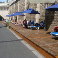 Plage "bois" à Paris plage, sur les bords de Seine