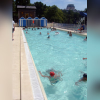 L'espace piscine, à Paris plage, sur les bords de Seine
