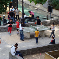 Ping pong à Paris Plage La Villette