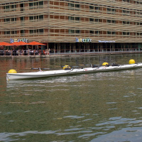 Un aviron à Paris Plage La Villette
