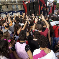 Paris, 18 sept 2004, Montparnasse-Bastille, la Technoparade ˆ fait le plein de participant.
