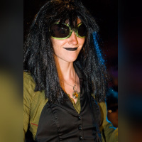 soirée, skyboard, rock band, étoile