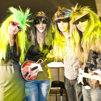 soirée, skyboard, rock band, étoile