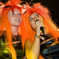 soirée, skyboard, rock band, étoile