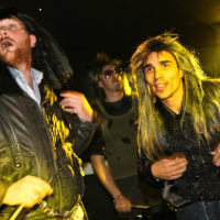 soirée, skyboard, rock band, étoile