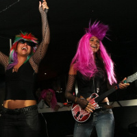 soirée, skyboard, rock band, étoile