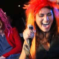 soirée, skyboard, rock band, étoile