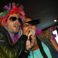 soirée, skyboard, rock band, étoile