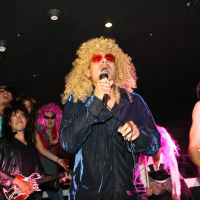 soirée, skyboard, rock band, étoile