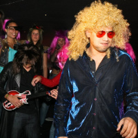 soirée, skyboard, rock band, étoile