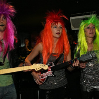 soirée, skyboard, rock band, étoile