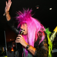 soirée, skyboard, rock band, étoile