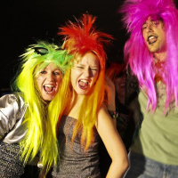 soirée, skyboard, rock band, étoile