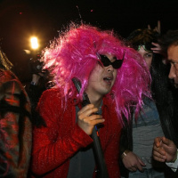 soirée, skyboard, rock band, étoile