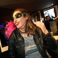 soirée, skyboard, rock band, étoile