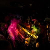 soirée, skyboard, rock band, étoile