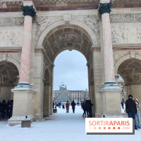 La Neige à Paris - arc de triomphe du Carrousel musée du Louvre