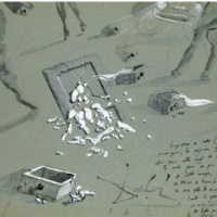 Les Tiroirs, 1951, gouache et encre sur papier, 25 x 32 cm