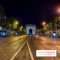 Visuel Paris Arc de Triomphe Champs Elysées nuit