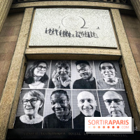 JR installe des portraits sur le Palais d'Iéna