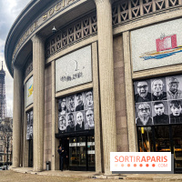 JR installe des portraits sur le Palais d'Iéna