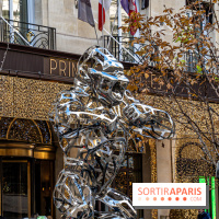 Exposition de Richard Orlinski avec Georges V et sur les Champs-Elysées