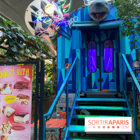 Un bar à glaces et un dessert dans un train de la Félicita