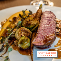 Sphère restaurant Paris 8e - filet de canette - chou de Bruxelles - mousseline potimarron