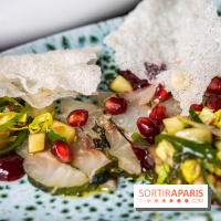 Nessia, le bistrot de chef - Paris 3e - sashimi de bar shiso vert