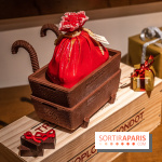 La Bûche de Noël d'Adrien Salavert aux Belles Perdrix de Troplong Mondot 2022 - hotte de vendanges du Père Noël