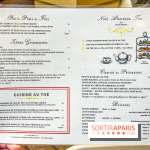 Le Tea Time de Mariage Frère - tea time de Noël - carte - menu