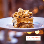 La Bûche de Noël 2022 de l'Hôtel Fouquet's paris par Anthony Coquereau - part de bûche