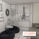 2D atelier, le salon de thé en noir et blanc