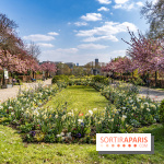 Parc de Bécon à Courbevoie - Pavillon des Indes - Cerisiers en fleurs