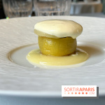 Menu chasse Le Gabriel, La Réserve - Dessert kiwi, noisette, Chartreuse