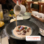 Ma Dame, le restaurant de l'hôtel Marignan Champs-Elysées - Bouillon châtaignes guanciale ricotta