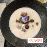 Ma Dame, le restaurant de l'hôtel Marignan Champs-Elysées - Bouillon châtaignes guanciale ricotta